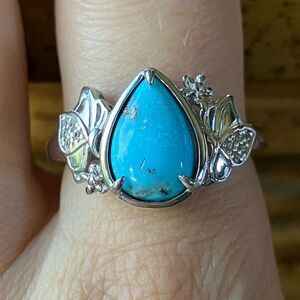 Kingman Turquoise Sterling Silver Ring Size 10